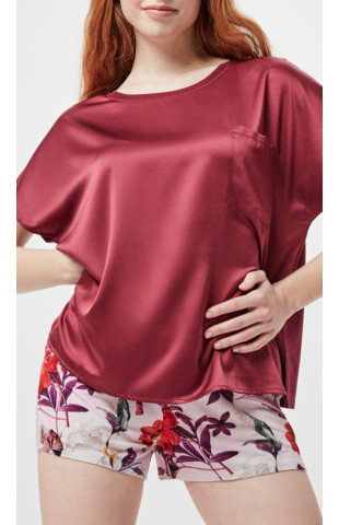 Пижама Exquisite burgundy футболка/шорты