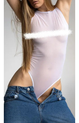 Боді Freelove white bodysuit string