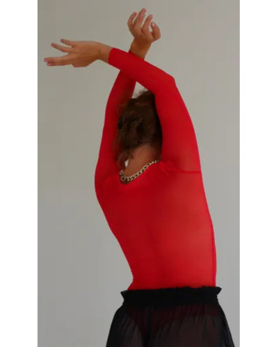 Боді Red bodysuit with sleeves червоний