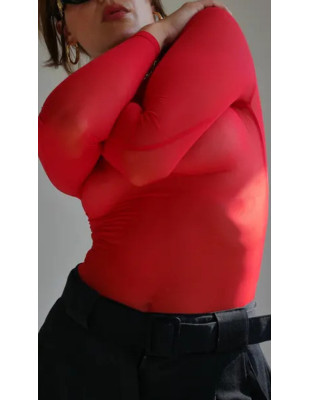 Боді Red bodysuit with sleeves