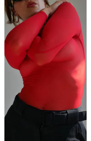 Боді Red bodysuit with sleeves