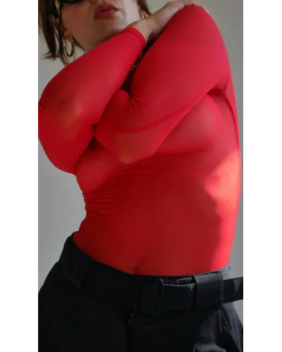 Боді Red bodysuit with sleeves червоний
